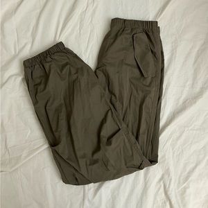 zara khaki/green parachute pants